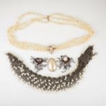 Miriam Haskell - A signed faux baroque pearl necklace, and other costume jewellery.