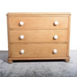 Victorian stripped pine chest of drawers,