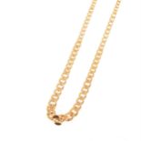 A 9 carat yellow gold flat curb link necklace graduating from 6.3mm to 2.8mm, length 40cm,