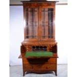 William IV mahogany bookcase secretaire,