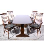 Ercol dark elm dining room suite,