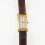 A lady's/gentleman's vintage wrist watch, rectangular cream arabic dial with subsidiary seconds