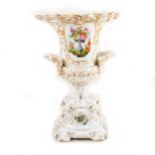 Paris porcelain urn-shape vase, late 19th Century