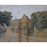 F Gallagar "St Mary's Gateway Leicester" watercolour, 21cm x 34cm, signed and dated 1906, three