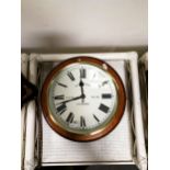 Oak cased mantel clock, silvered dial, ...