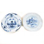 English Delft blue and white plate, ...