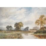 J. K. Rimer, river landscape, signed, watercolour, ...