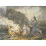 After George Morland, Gypsy Camp, colour print, ...