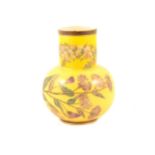 Royal Worcester yellow ground vase, date mark for 1884, ...