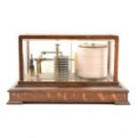 An oak cased and glazed barograph, ...