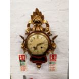 Swedish stained wood and gilt gesso Cartel clock, ...
