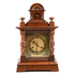 Oak cased mantel clock, late 19th Century, ...