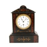 Victorian black marble mantel clock, ...