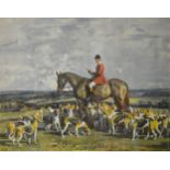 After Sir Alfred Munnings, Stanley Barker and the Pytchley Hounds