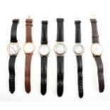 Seven gentleman's wrist watches, Rotary, Sekonda, Seiko, Avia, On-Time,