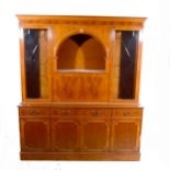 Reproduction yew wood finish dresser/cabinet