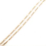 A 9 carat yellow gold figaro link chain necklace,