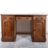 Victorian mahogany twin pedestal desk.