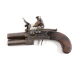 Double barrel flintlock pistol, by Egg, London