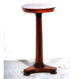 William IV rosewood circular stand, triangular platform base.