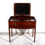 George III mahogany bowfront dressing table