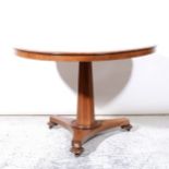 Victorian mahogany breakfast table, circular tilt top.