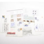 Stamps: ring binder album of FDC's; album of Benham silks; etc