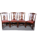 A set of four Edwardian mahogany dining chairs