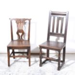 Joined oak single chair, probably 18th century; a single Windsor chair, a Georgian oak dining chair,