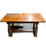 Oak trestle table, early 20th century