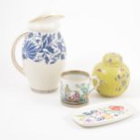 Various ceramics, modern ginger jars, blue and white transfer ware etc
