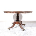 A Regency style mahogany pedestal breakfast table
