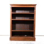 Victorian oak open bookcase.