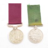 Volunteer Force Long Service Medal, Victoria Regina; and an Army Long Service and Good Conduct