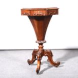 A William IV rosewood pedestal work table