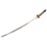WWII Japanese sword, blade 69cm, metal scabbard.