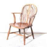 Country-made wheel-backed Windsor armchair