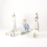 A quantity of Lladro, Nao and other Spanish pottery.