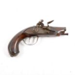 Flintlock pistol, part octagonal barrel, plain lock plate