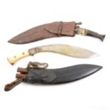 Two Burmese Kukri knives