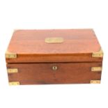 A brass bound oak box