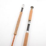 Fishing: Hardy 'The Pope' 2-section split cane fishing rod, and an Allcock Nimrod 2-section rod
