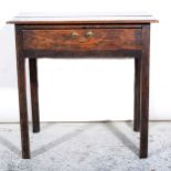 Victorian country made oak side table.