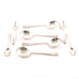 A set of six silver soup spoons by Josiah Williams & Co