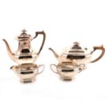 A silver four-piece tea set by Cooper Brothers & Sons Ltd