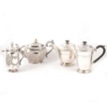 A silver-plated tea and coffee pots by Walker & Hall in the art deco style