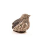 An Edwardian silver pin cushion in the form of a chick