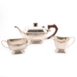 A three piece silver teaset by J B Chatterley & Sons Ltd