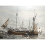 After Michael Chaplin, Celtic and Oak, and three trawlers, pair of colour prints, signed, titled,