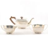 Silver three piece teaset,